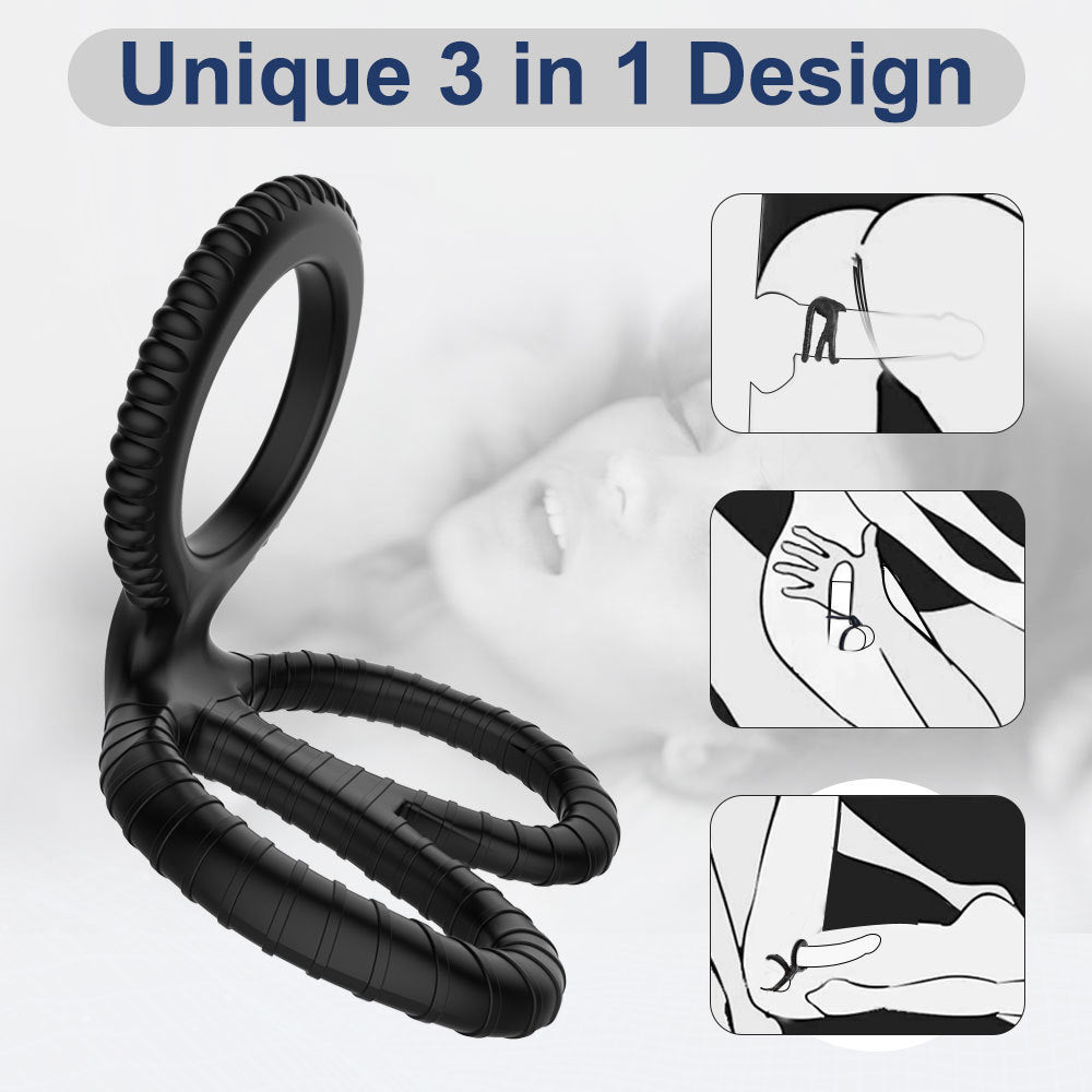 Silicone Cock Rings Male Penis Cockring Penis Ring Sling Ball Stretcher Sex Toys Penis Cock Ring Sling Cage Sleeve Ball Stretcher for Men Sex Toy
