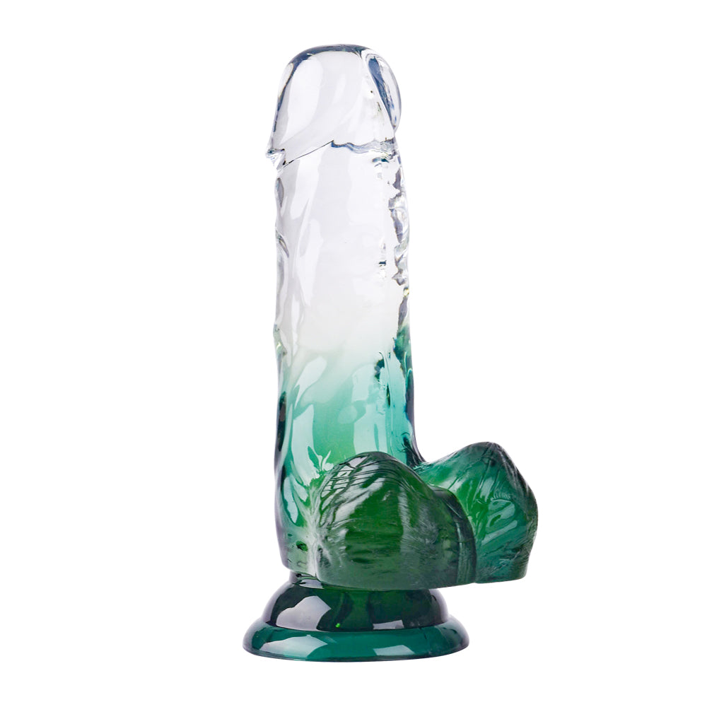 Soft Fashion Woman Using Custom Jelly Color Suction Dildo Clear Realistic Dildo For Female Masturbation