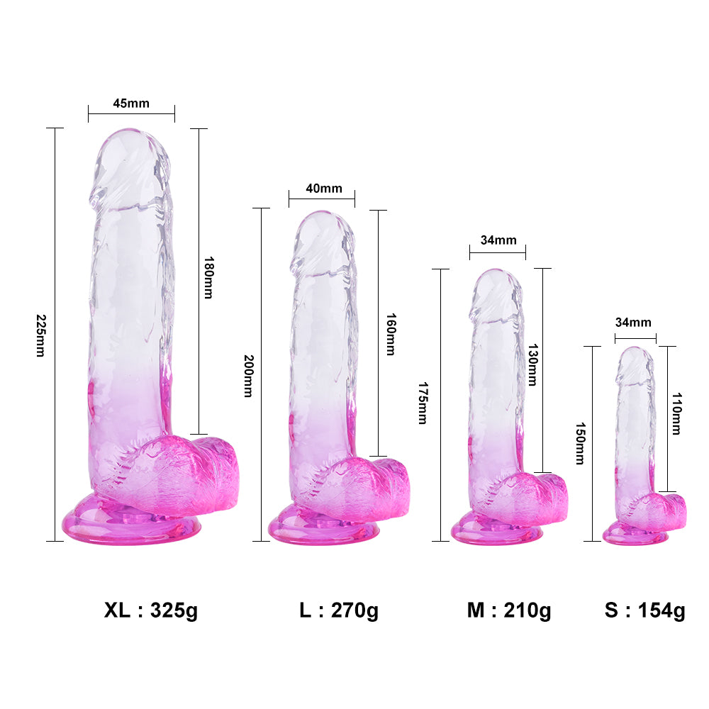 Soft Fashion Woman Using Custom Jelly Color Suction Dildo Clear Realistic Dildo For Female Masturbation