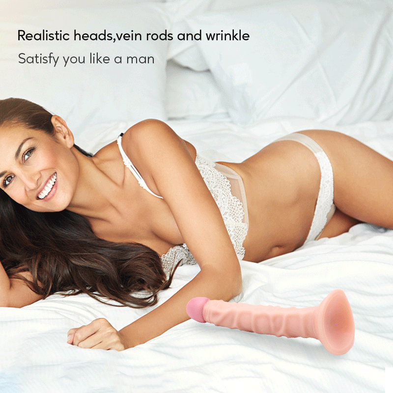 Adult supplies sucker simulation double layer liquid soft silicone dildo female masturbator