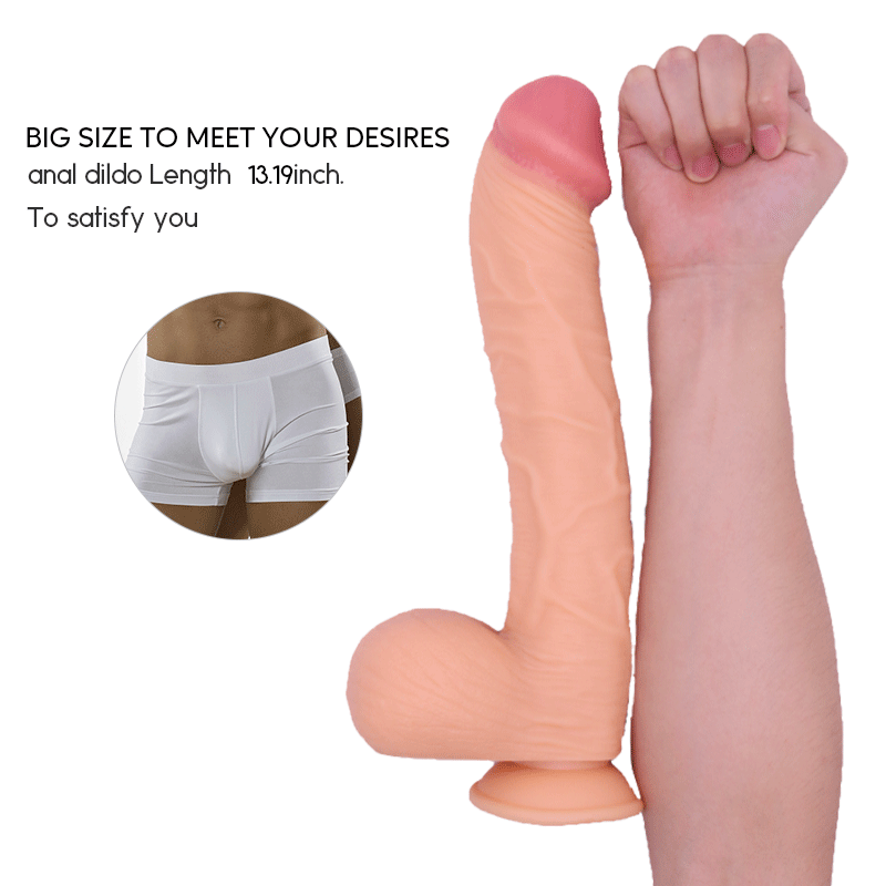 Giant Dildo Realistic For Women Sex, PVC Dildo With Strong Suction Cup
