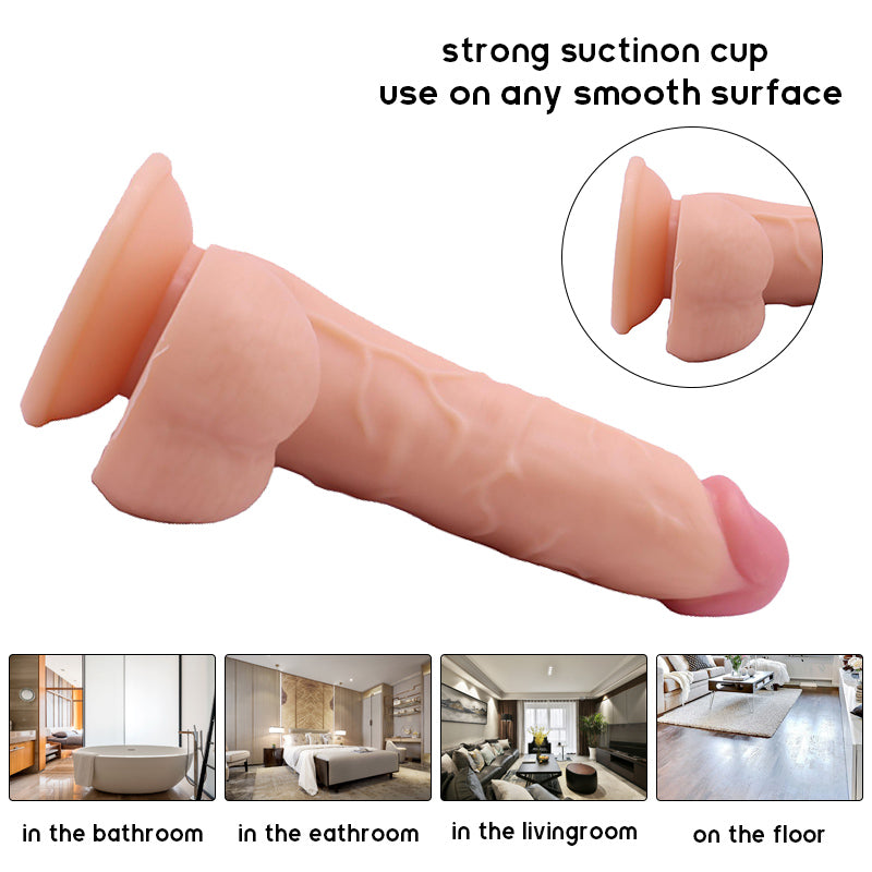 Soft Medical TPE Strong Suction Cup Realistic Sex Toys Male Dildo