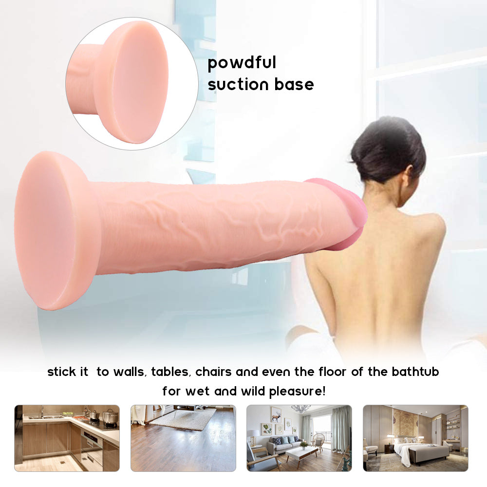 Realistic Dildo with Vibration Modes, Vibrating Dildo with Suction Cup for G Spot Clitoral Anal Stimulation, Smart Vibrator Sex