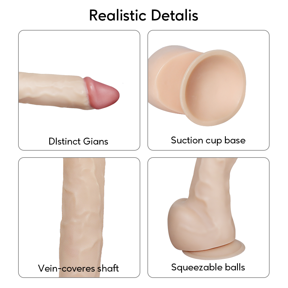 Hot-Selling Adult Toys Silicone Adult Toys Pleasure Gifts Realistic Soft Silicone Base Dildo