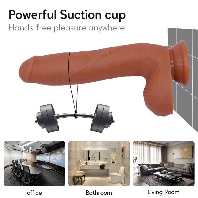 Liquid Silicone Dildo with Suction Base – 8.97" Total Length | Thick Single-Layer Design