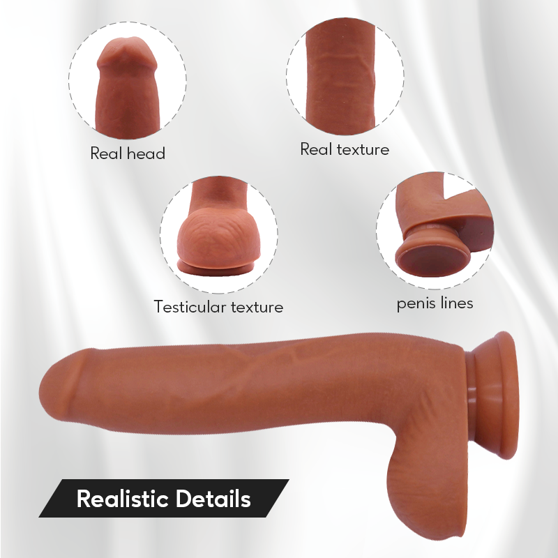 Liquid Silicone Dildo with Suction Base – 8.97" Total Length | Thick Single-Layer Design
