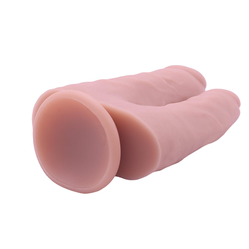 8.66" / 6.8" Dual-Head Liquid Silicone Dildo – Single-Layer, Body-Safe