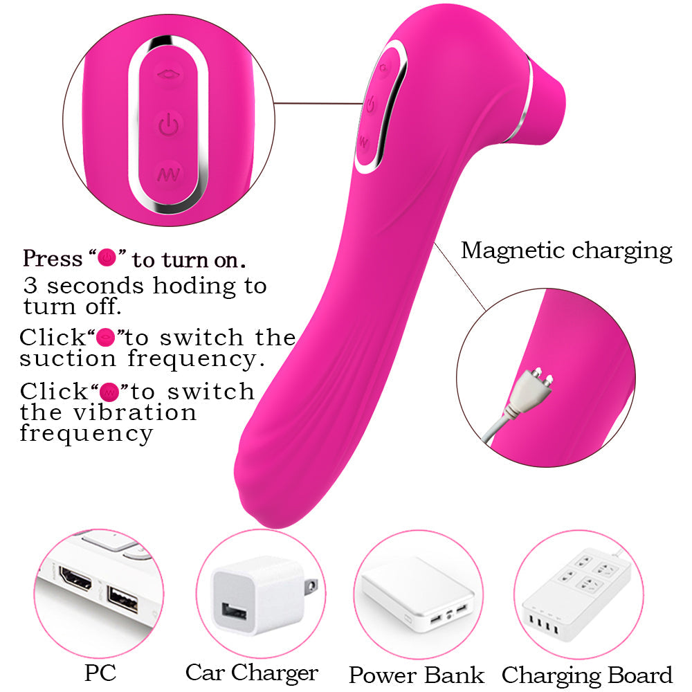 Magnetic Rechargeable Waterproof clitoris stimulate vibrator tongue oral suction vibrator female toys sex vibrator