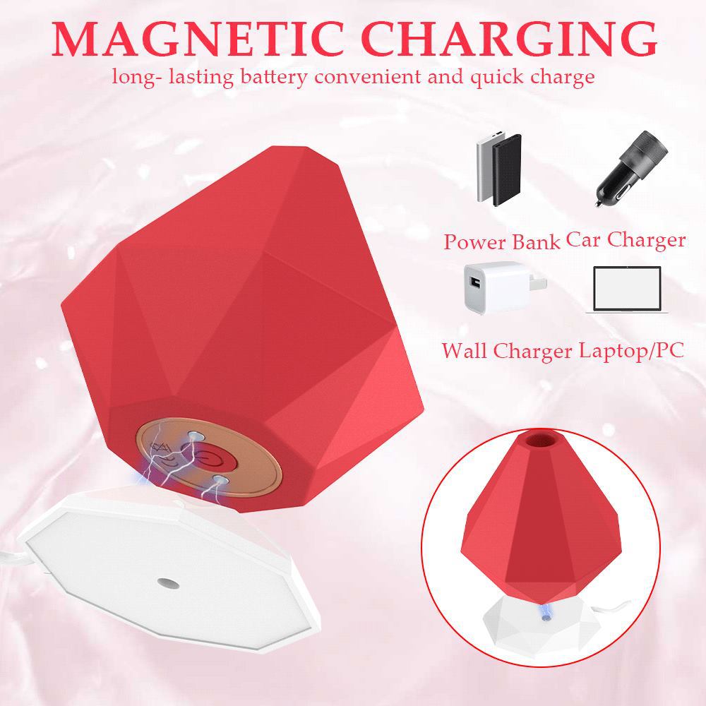 pacifier silicone magnetic suction charging suction sex toy diamond mini sucking vibrator