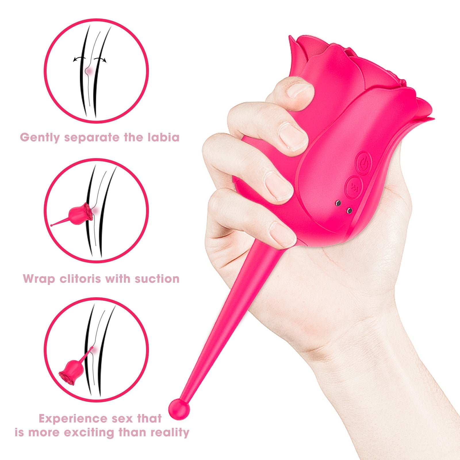 Sucking Rose Vibrator Waterproof masturbator Sucking nipple Vibrator Handheld Tease Jump Egg Adult Products for Women Vibrator