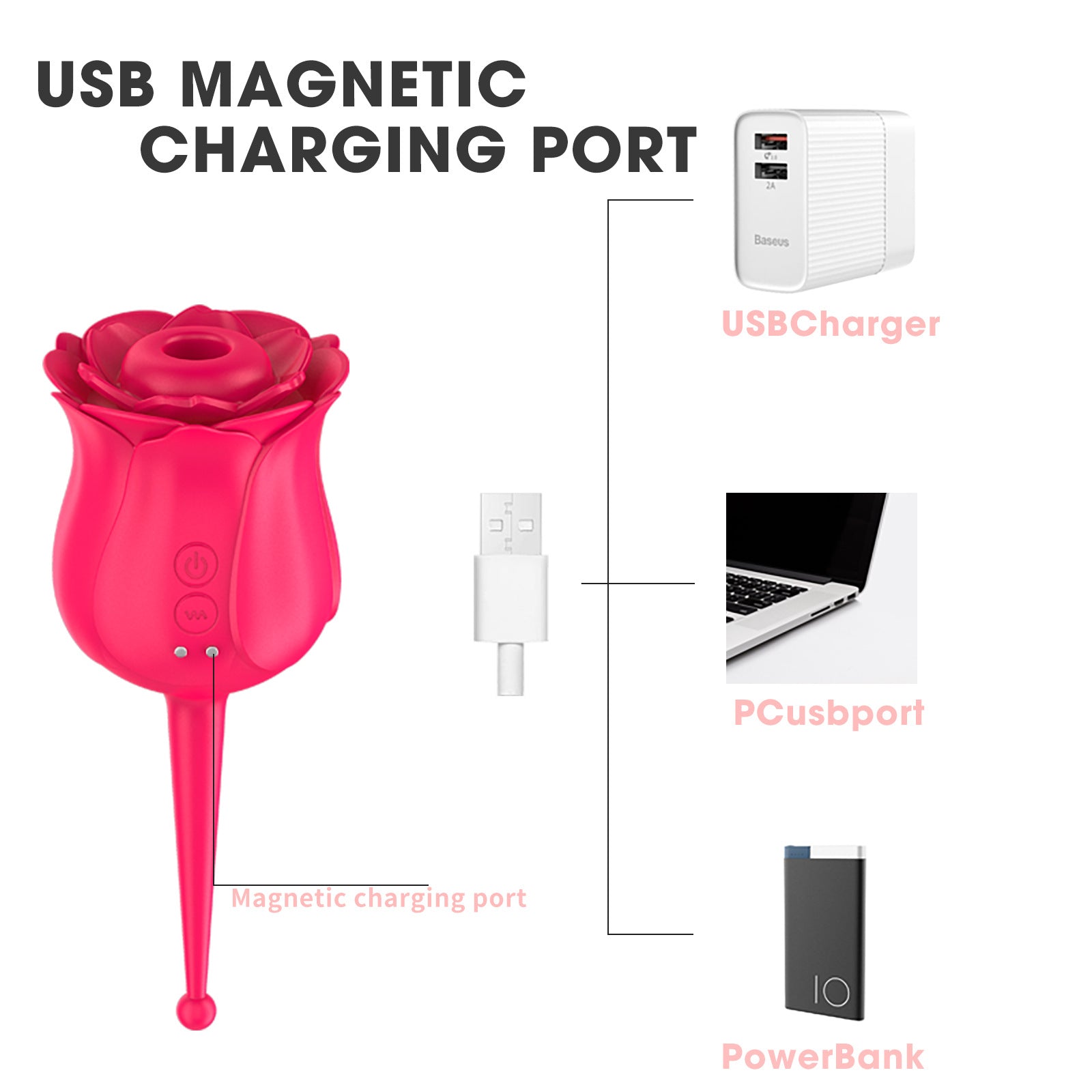 Sucking Rose Vibrator Waterproof masturbator Sucking nipple Vibrator Handheld Tease Jump Egg Adult Products for Women Vibrator