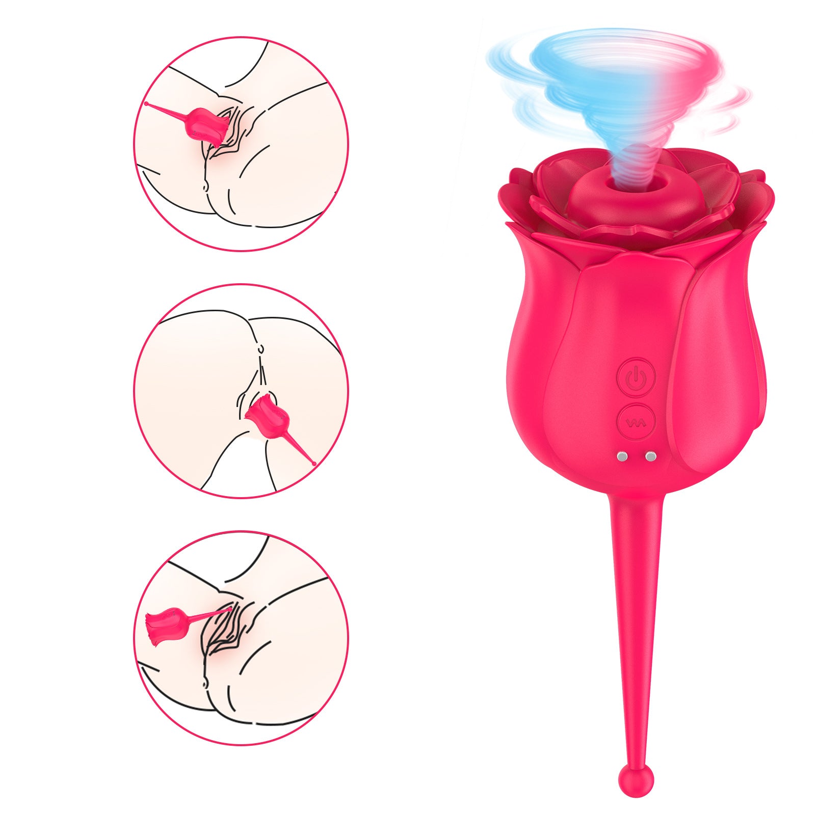 Sucking Rose Vibrator Waterproof masturbator Sucking nipple Vibrator Handheld Tease Jump Egg Adult Products for Women Vibrator