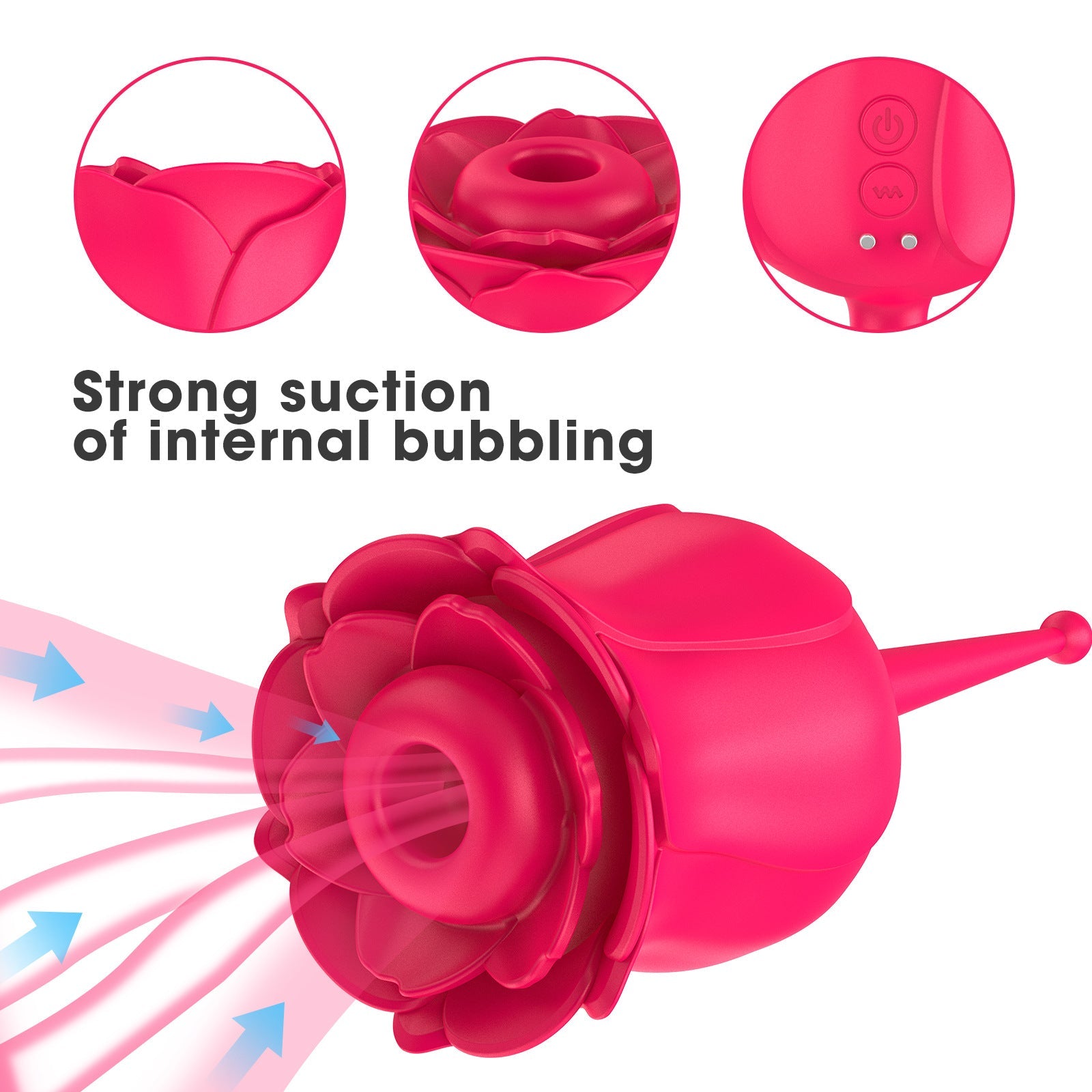 Sucking Rose Vibrator Waterproof masturbator Sucking nipple Vibrator Handheld Tease Jump Egg Adult Products for Women Vibrator