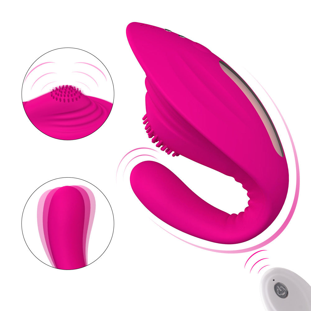 Mini Couple Vibrator Wireless Remote Wearable Masturbator u-Shape Clitoral Suck Butterfly Vibrator Couple Vibrator