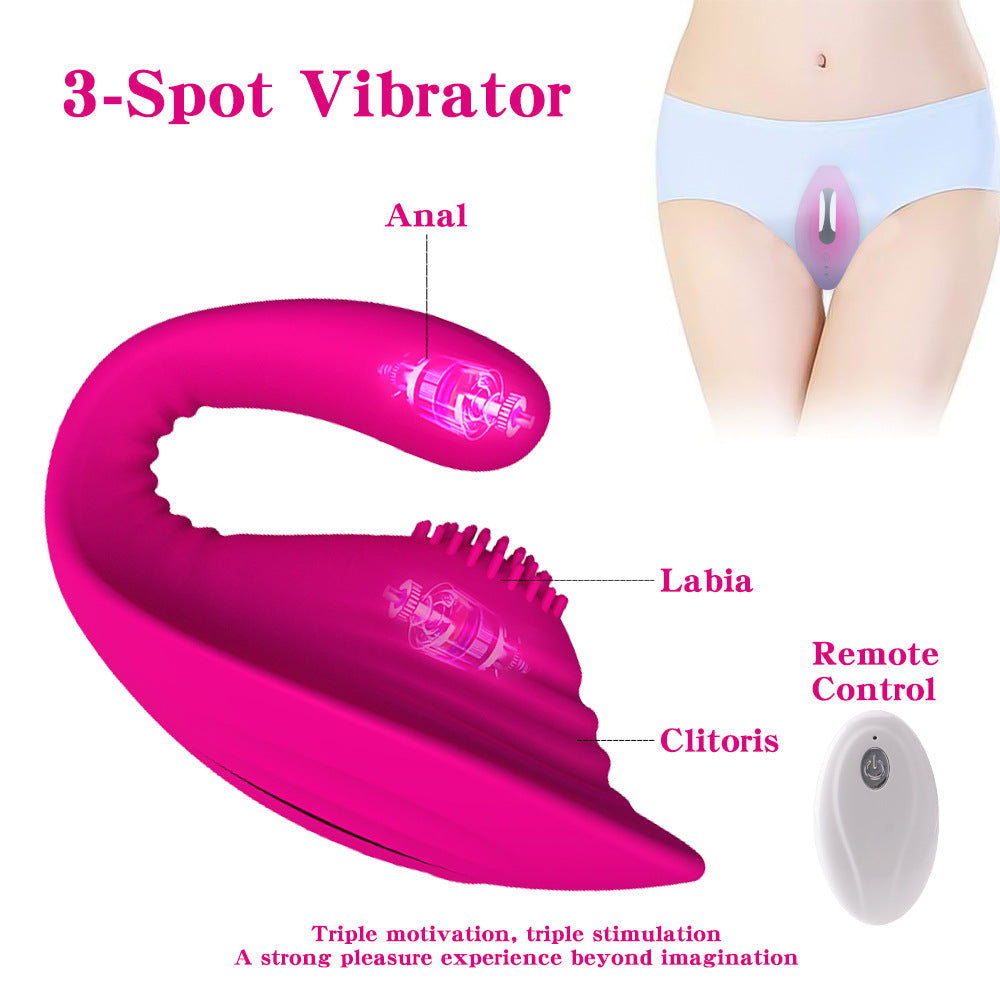 Mini Couple Vibrator Wireless Remote Wearable Masturbator u-Shape Clitoral Suck Butterfly Vibrator Couple Vibrator