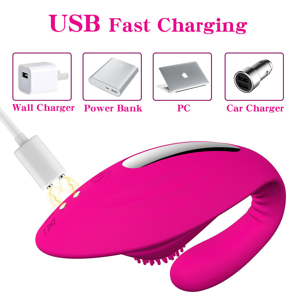 Mini Couple Vibrator Wireless Remote Wearable Masturbator u-Shape Clitoral Suck Butterfly Vibrator Couple Vibrator