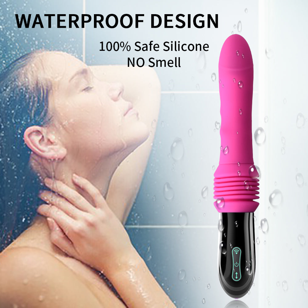 10 Astonishing Vibration Modes 3 Power Speeds Silicone USB Rechargeable Telescopic Dildo Vibrator