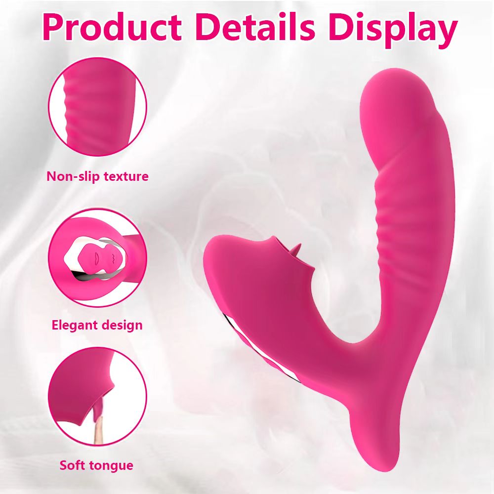 2 in 1 Female Clitoral Sucking Vibrator Clitoral Stimulation Vibrating Dildo G spot Sucking Sex Vibrator for Women