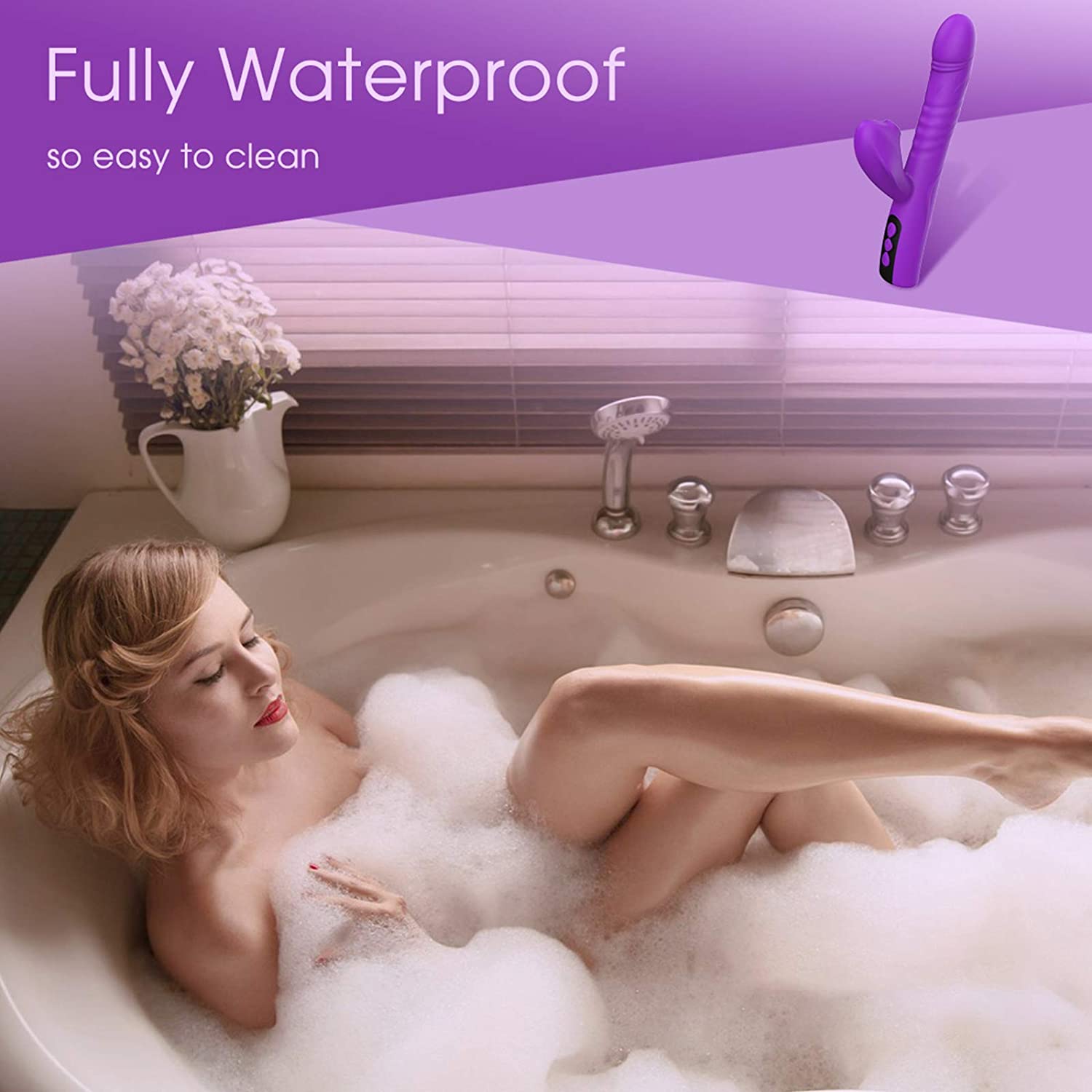 New Adult Automatic Telescopic Silicone Clitoris Orgasm G Spot Rabbit Vibrator Sex Toy for Women