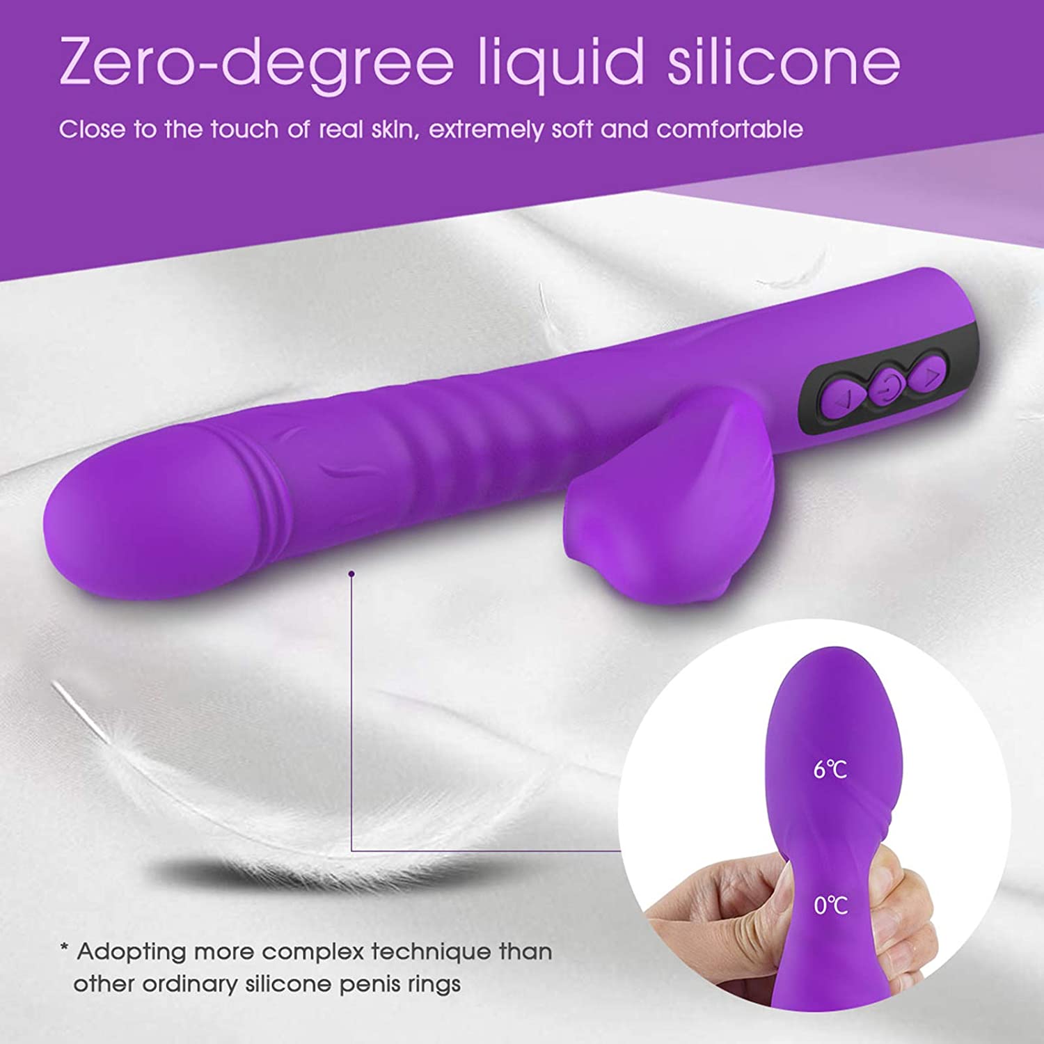 New Adult Automatic Telescopic Silicone Clitoris Orgasm G Spot Rabbit Vibrator Sex Toy for Women