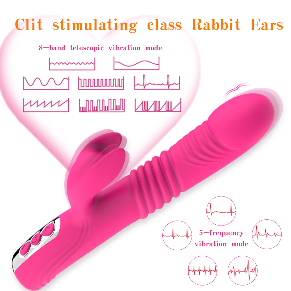G Spot Rabbit Vibrator Stimulates Heating Thrusting Realistic Vibrating Dildo Woman Telescopic Big Sex Vibrator For Woman