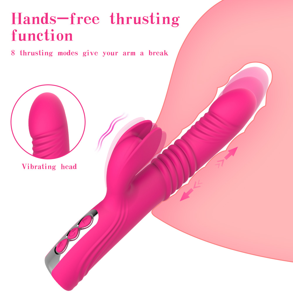 G Spot Rabbit Vibrator Stimulates Heating Thrusting Realistic Vibrating Dildo Woman Telescopic Big Sex Vibrator For Woman