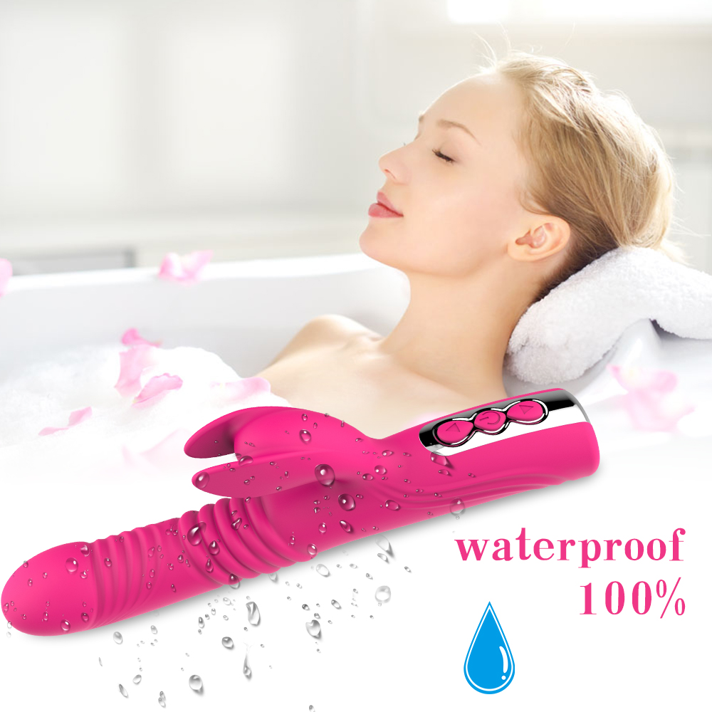 G Spot Rabbit Vibrator Stimulates Heating Thrusting Realistic Vibrating Dildo Woman Telescopic Big Sex Vibrator For Woman