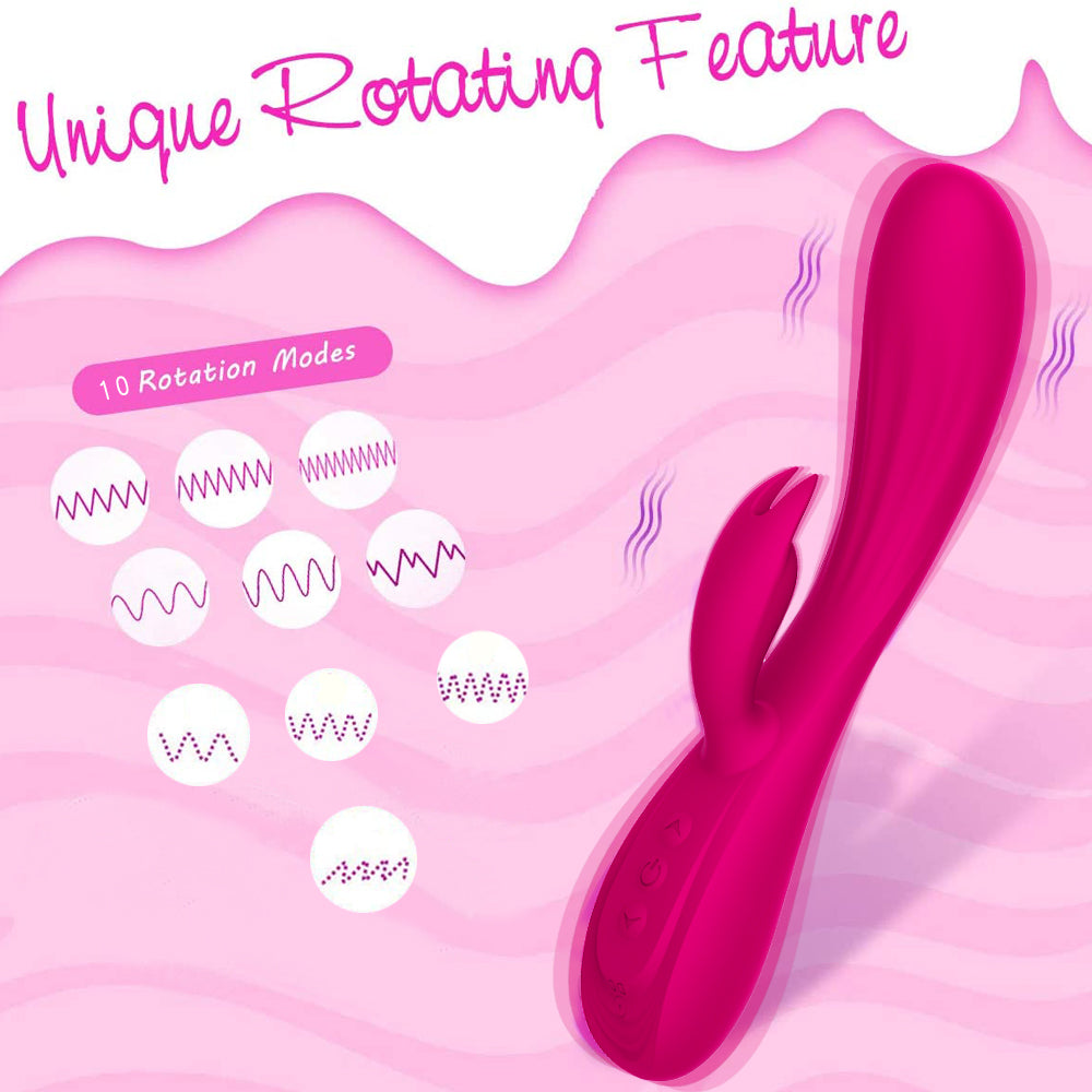 Silicone Masturbator Glue Rabbit Vibrator Usb Charging 10 Frequency Double Motor Massage Stick Adult Sex Product