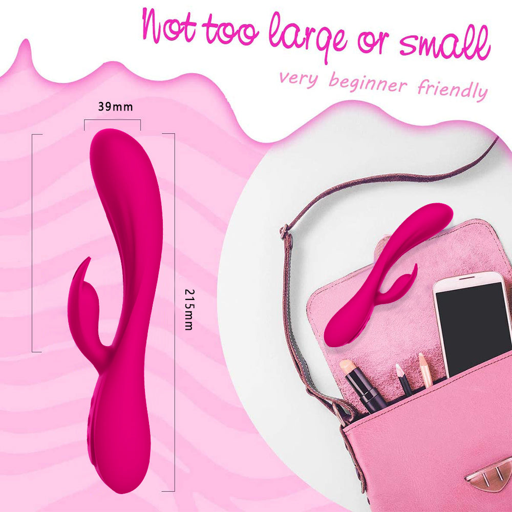 Silicone Masturbator Glue Rabbit Vibrator Usb Charging 10 Frequency Double Motor Massage Stick Adult Sex Product