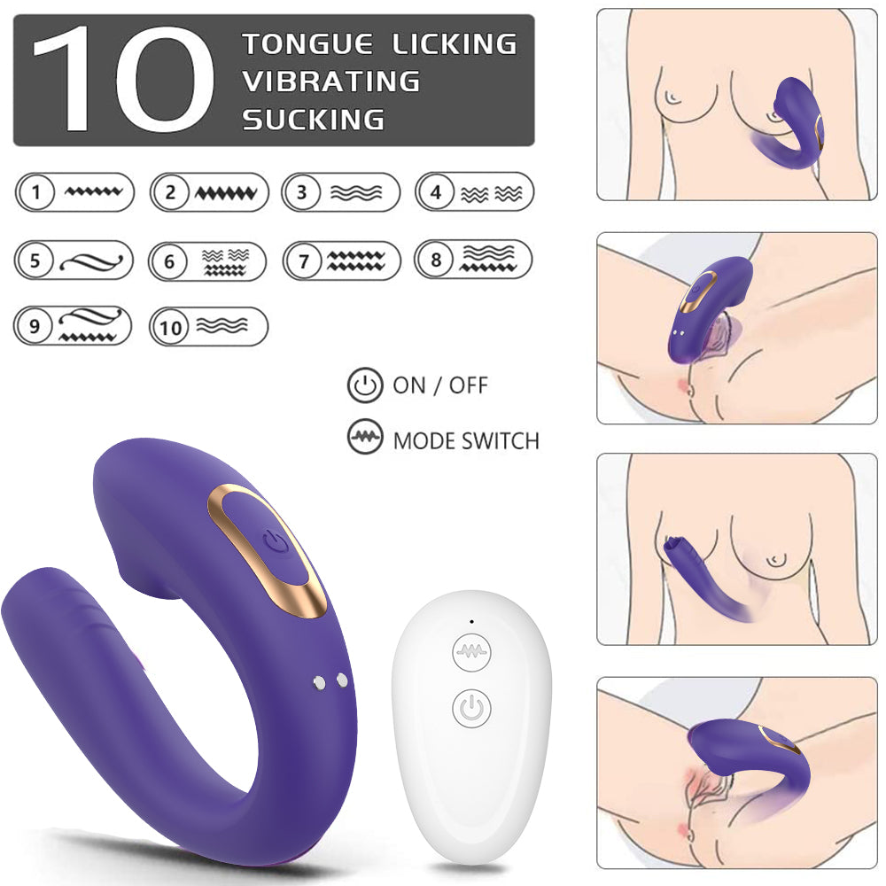 Waterproof 2 in 1 licking tongue vibrator g spot nipple clitoral stimulator sucking Masturbator women vibrator