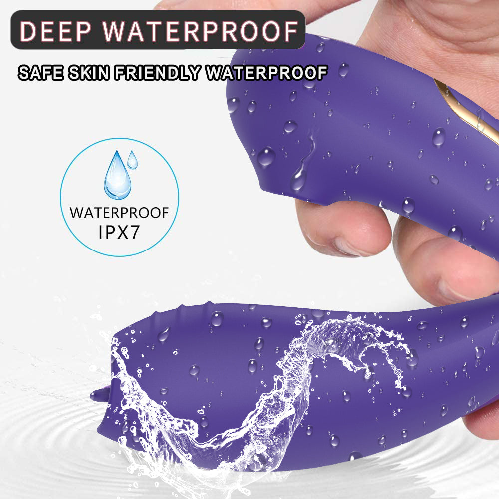 Waterproof 2 in 1 licking tongue vibrator g spot nipple clitoral stimulator sucking Masturbator women vibrator