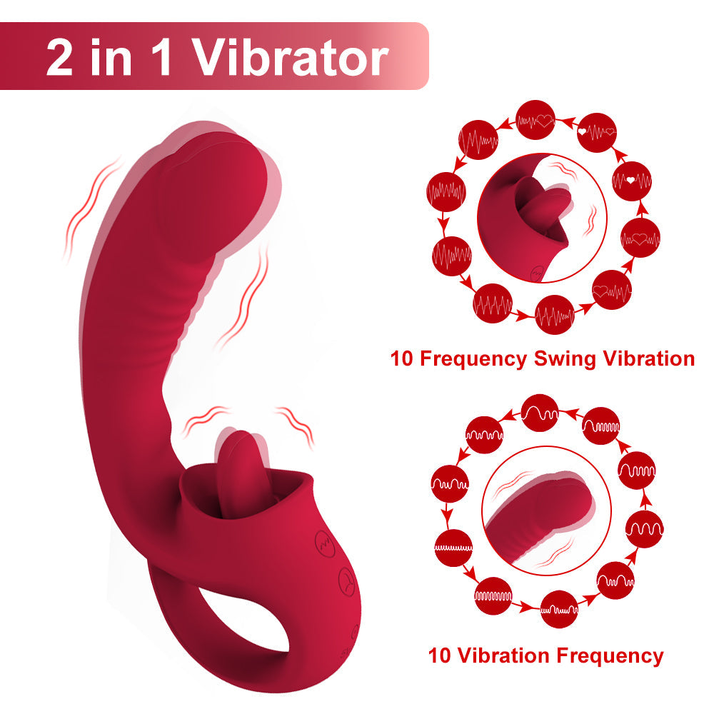 Silicone Clitoral G Spot Nipple Tongue Dildo Vibrator 10 Modes Clit Sucker Clitoris Stimulator Women Rose Toy