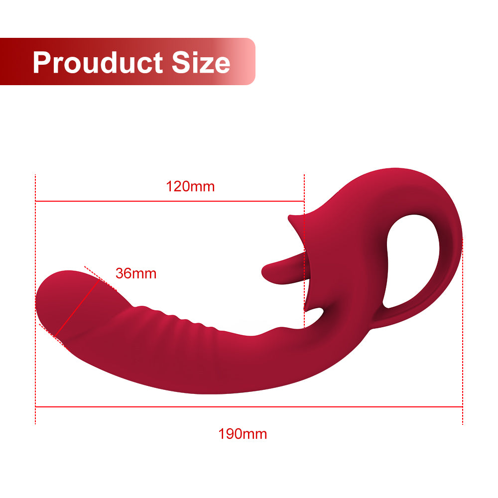 Silicone Clitoral G Spot Nipple Tongue Dildo Vibrator 10 Modes Clit Sucker Clitoris Stimulator Women Rose Toy