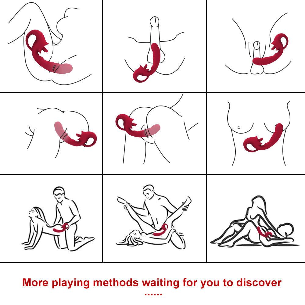Silicone Clitoral G Spot Nipple Tongue Dildo Vibrator 10 Modes Clit Sucker Clitoris Stimulator Women Rose Toy