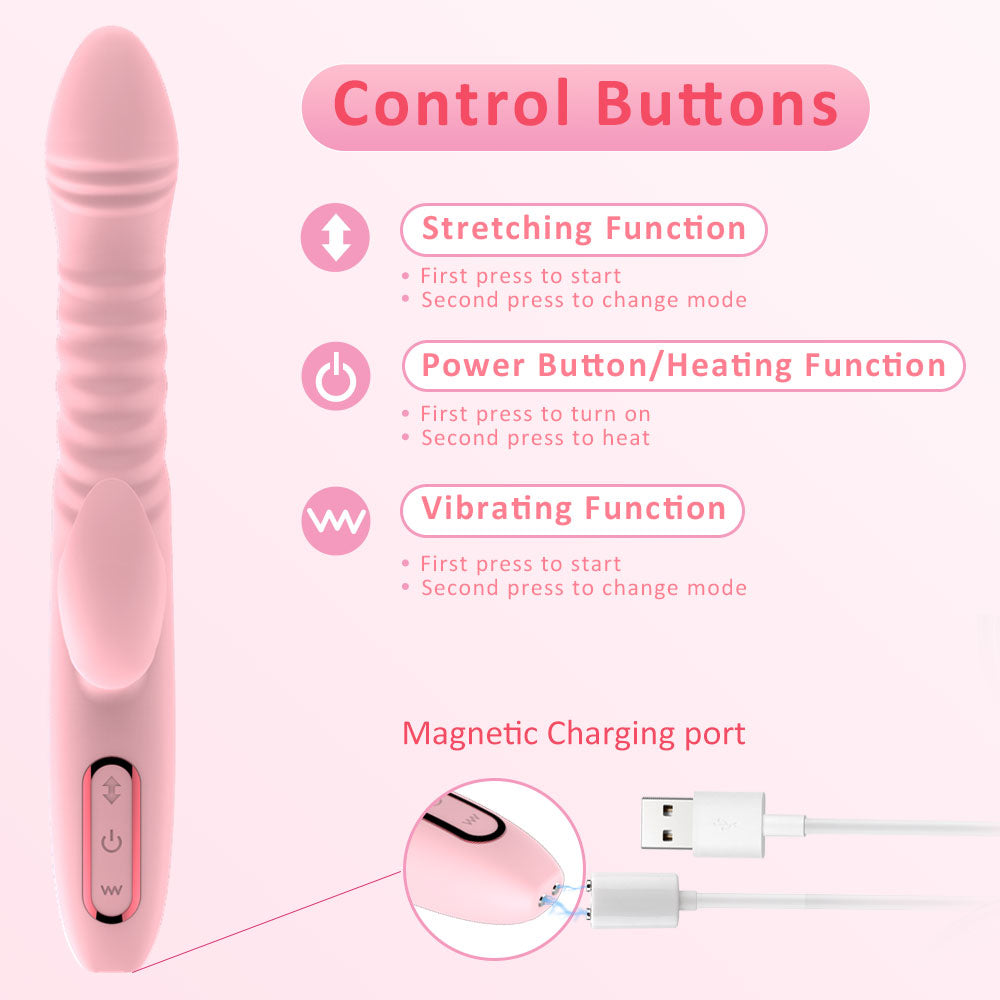 Sex Toy Woman Sex Toy Vibrator Telescopic Heated Dildo Vibrator Rotating Head Dildo Vibrator For Women