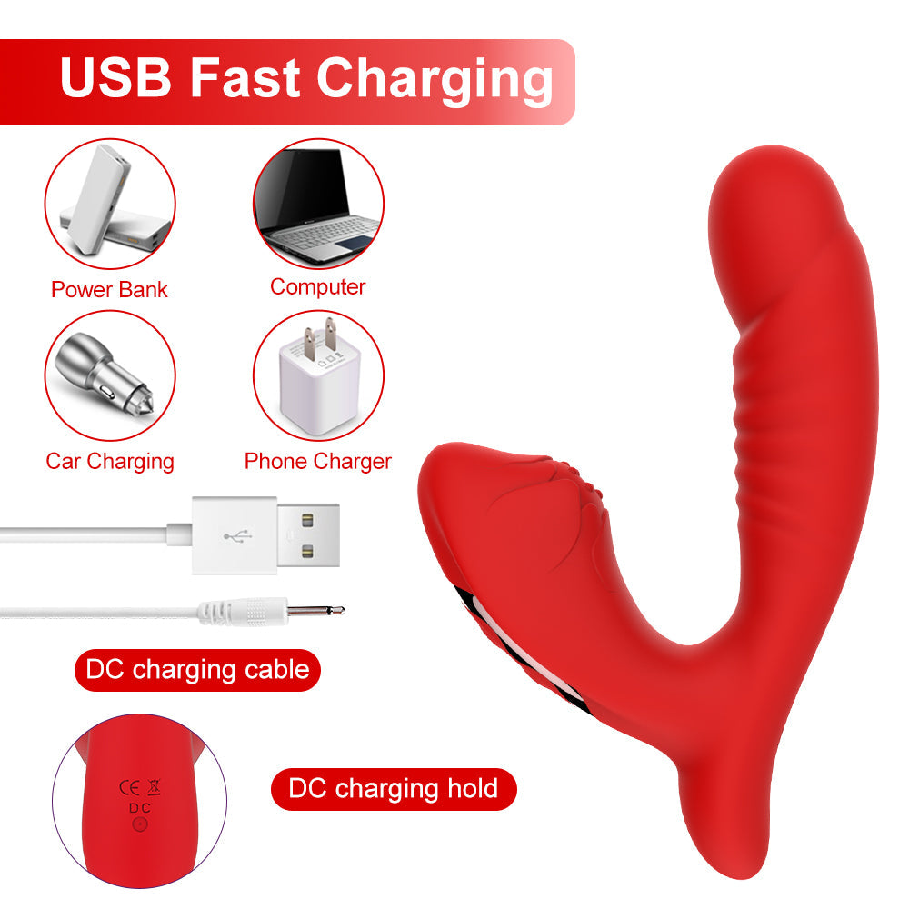 2 in 1 Female Clitoral Adult Sucking Vibrator Products Silicone G Spot Stimulation Masturbator Toys Vibrator For Women