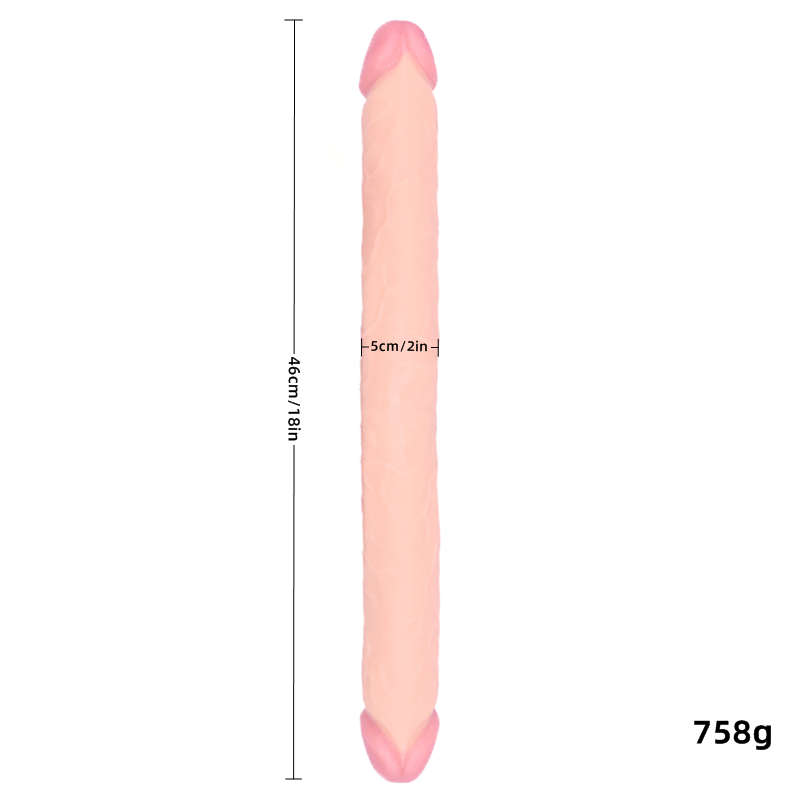 Soft Cover Dildo Double Head for Lesbian Massage Stick Strap Dildos