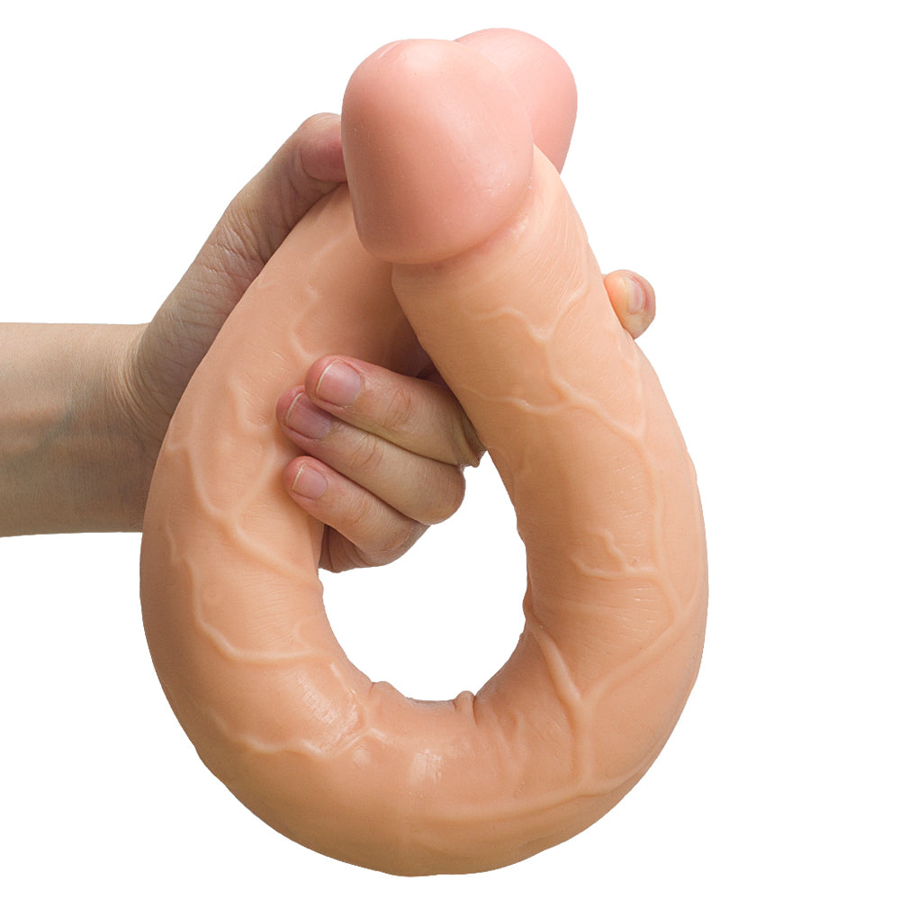 Soft Cover Dildo Double Head for Lesbian Massage Stick Strap Dildos