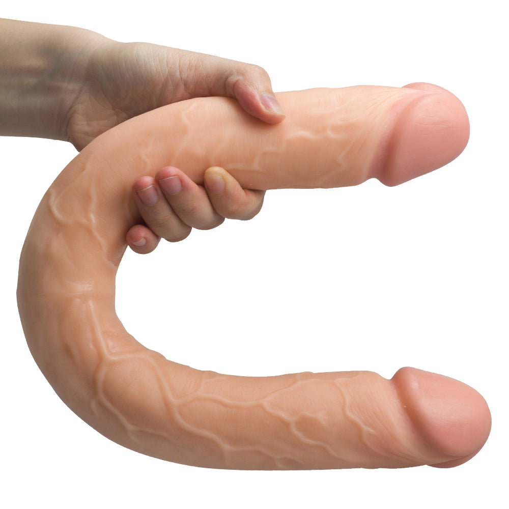 Soft Cover Dildo Double Head for Lesbian Massage Stick Strap Dildos