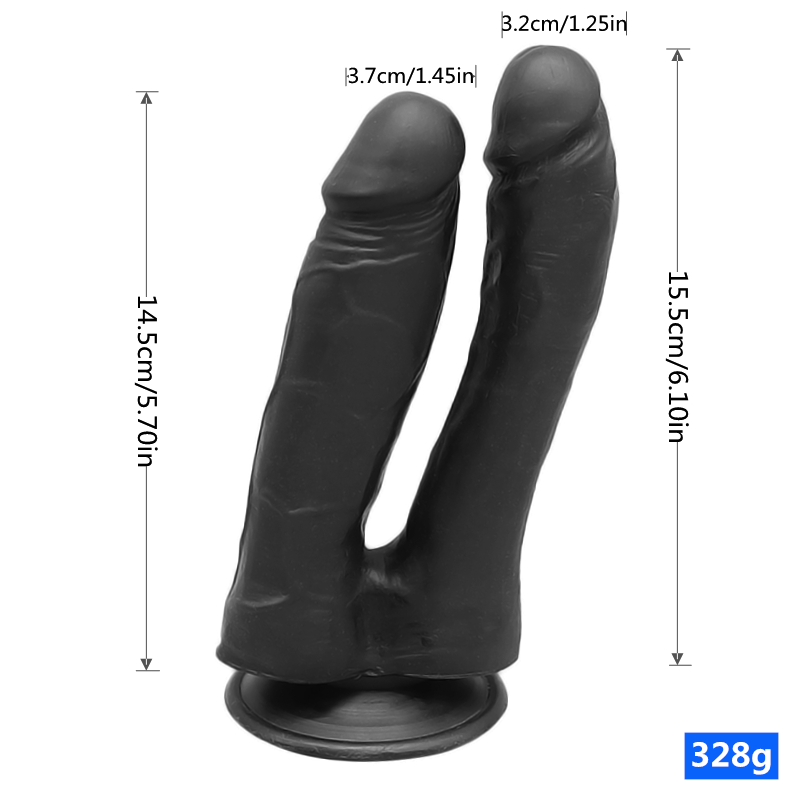 Super Soft PVC Realistic Two Heads Dildo Suction Cup Strap On Dildo Real Skin Double Penetration Dildo For Women Sex Toys