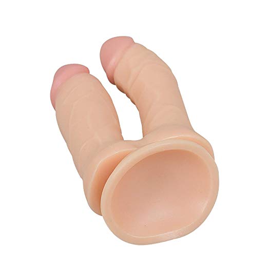 Super Soft PVC Realistic Two Heads Dildo Suction Cup Strap On Dildo Real Skin Double Penetration Dildo For Women Sex Toys