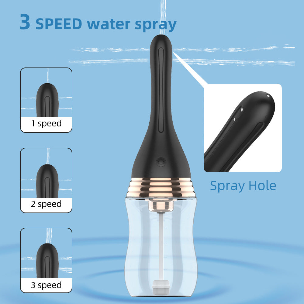 Adult male automatic water spray vibration adult sex toy anal cleaning enema bulb