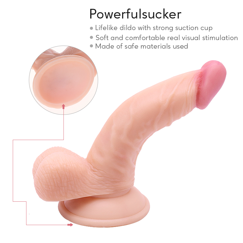 Adult supplies sucker simulation double layer liquid soft silicone dildo female masturbator