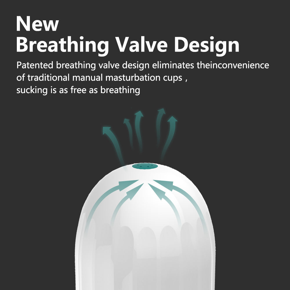 New Self-priming Breathing Valve Masturbation Cup Simulation Labia Spiral Channel Masturbation Device Aircraft Cup Male Products