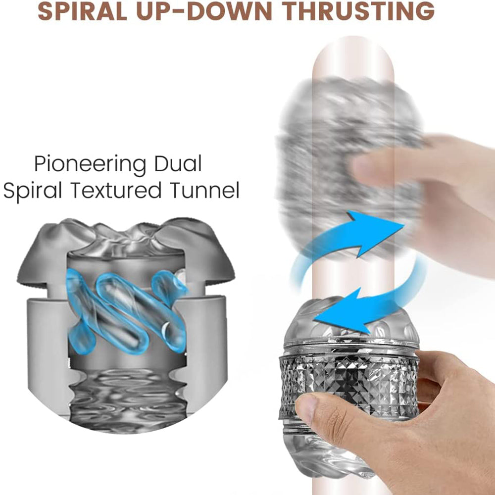 Masturbators Diamond Cup Double Through Masturbation Tools for Male Spiral Up Down Thrustig