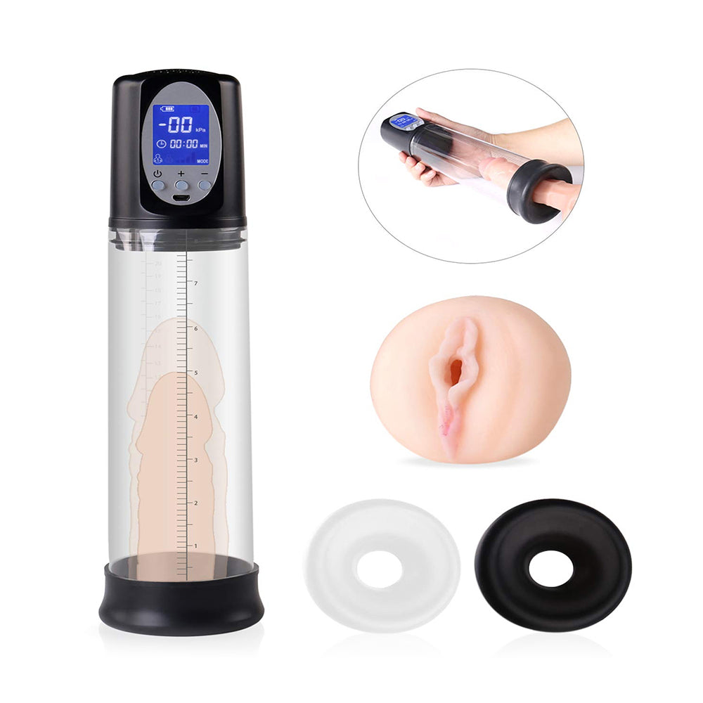 USB Rechargeable Electric Male Increase Size Enhancement Automated Air Vacuum Pump Masturbator