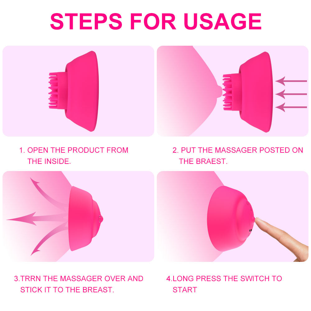 Breast Vibration Massager 10-frequency Vibration Wireless Remote Control Chest Massager Teasing Stimulation Adult Supplies
