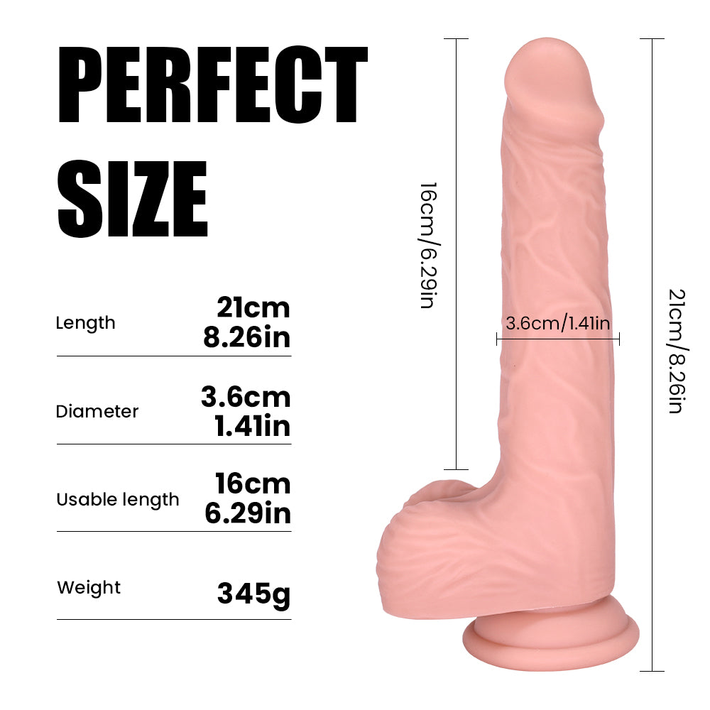 Liquid Silicone Dildo – 8.26" Total Length | Soft Single-Layer Design