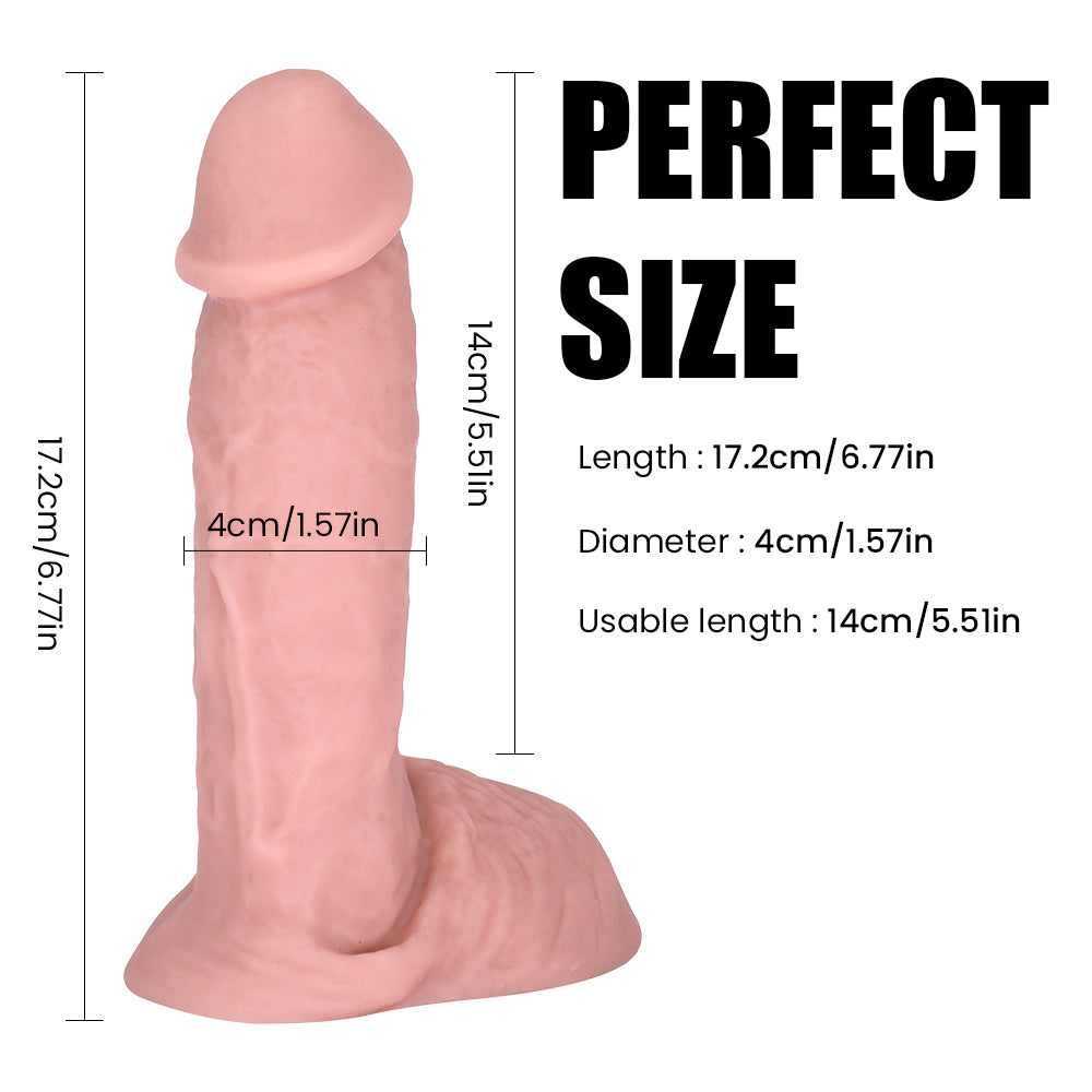 Premium Single-Layer Liquid Silicone Dildo – 6.7" Soft & Comfortable