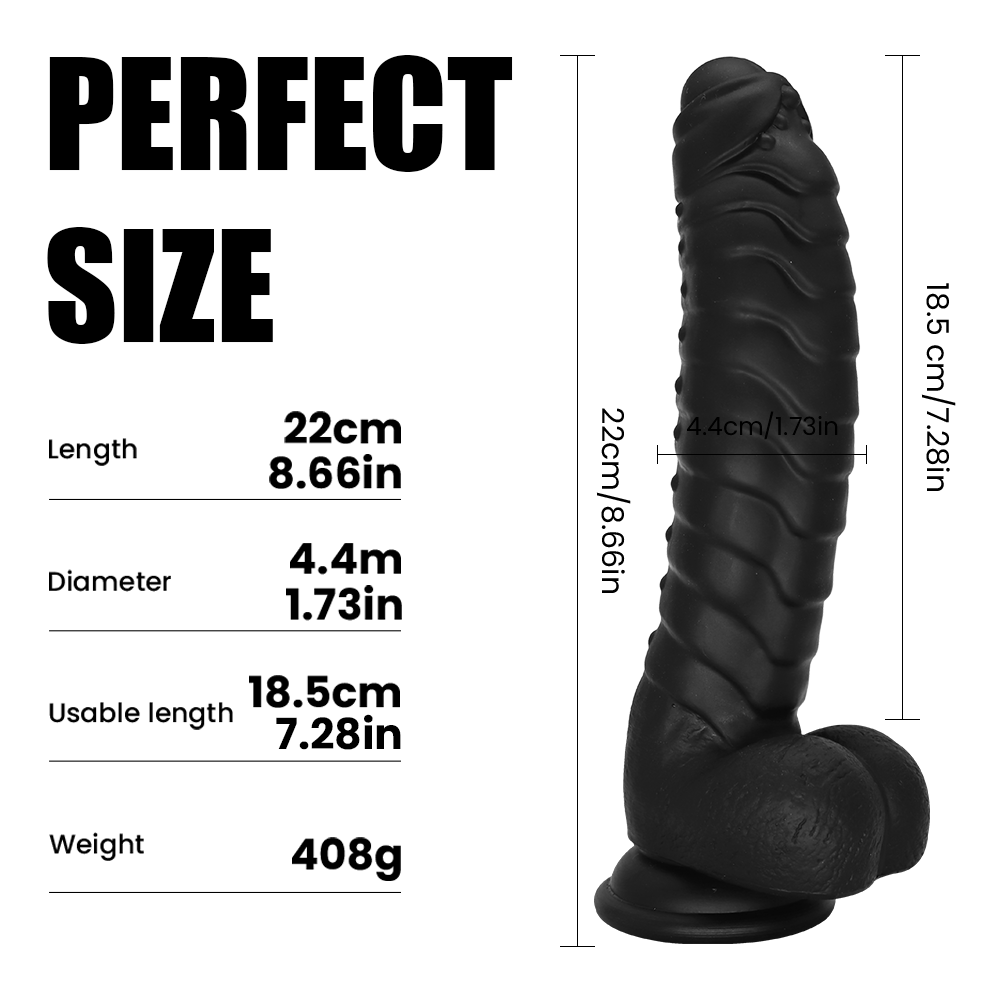 Single-Layer Liquid Silicone Dildo – 8.66" Total Length | Soft & Realistic